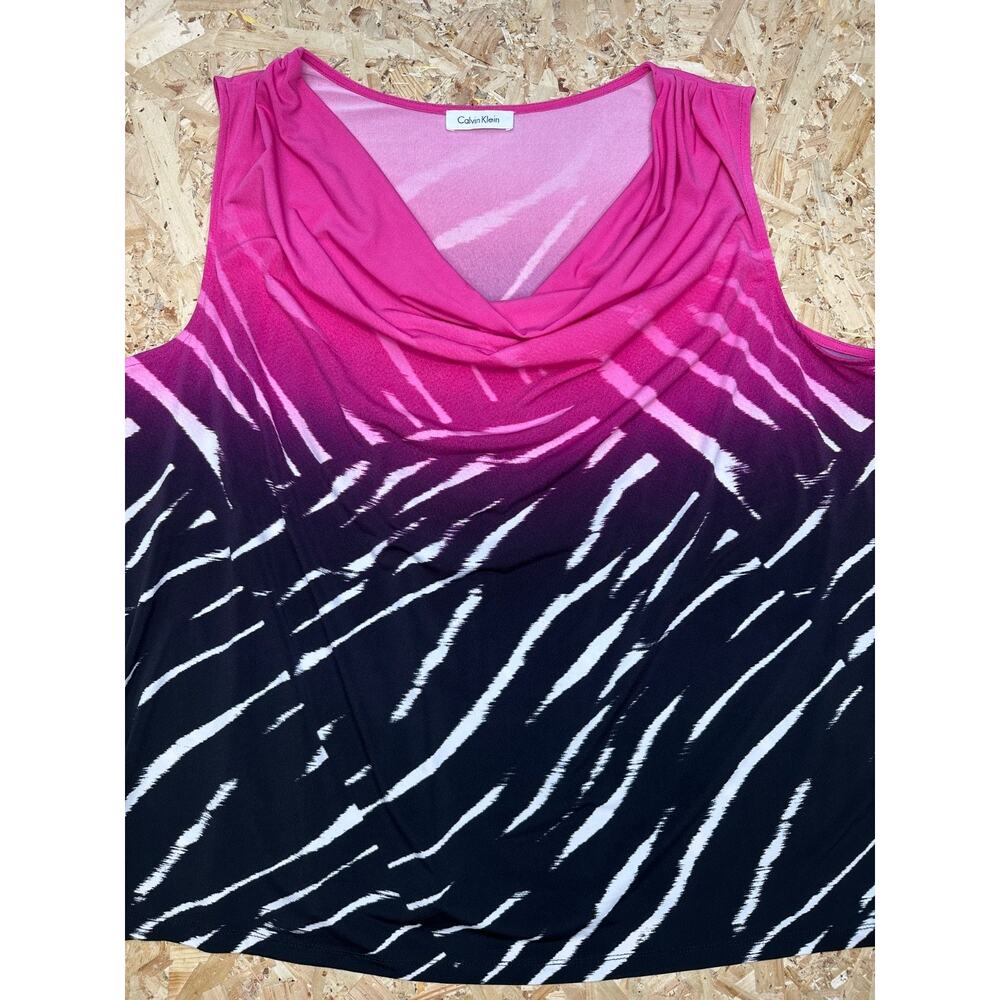 Calvin Klein Women’s Pink Sleeveless Blouse Sz XL - Picture 4 of 6